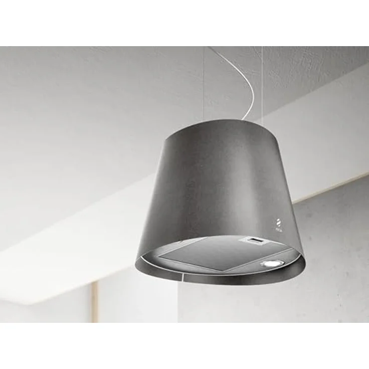 Elica Juno Urban Inselhaube 50 cm, Dunstabzugshaube in Gusseisenoptik, 3 Leistungsstufen, inkl. Aktivkohlefilter und LED-Beleuchtung – Bild 2