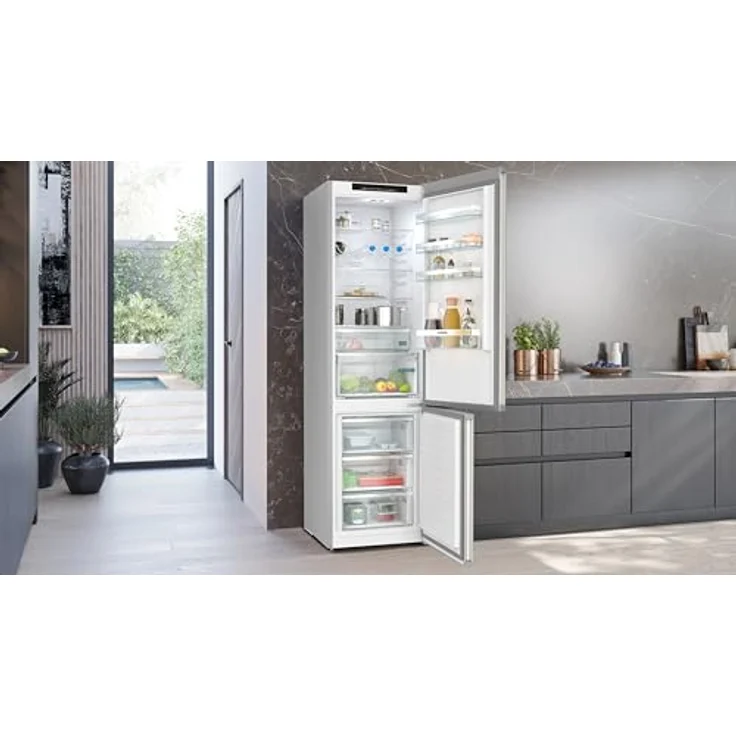 Siemens KG39N2IAF iQ300 Kühl-Gefrier-Kombination, 203 x 60 cm, 260 L Kühlen + 103 L Gefrieren, hyperFresh perfekte Kühlung für Fisch und Fleisch, noFrost, LED-Licht - helle, gleichmäßige Ausleuchtung – Bild 4