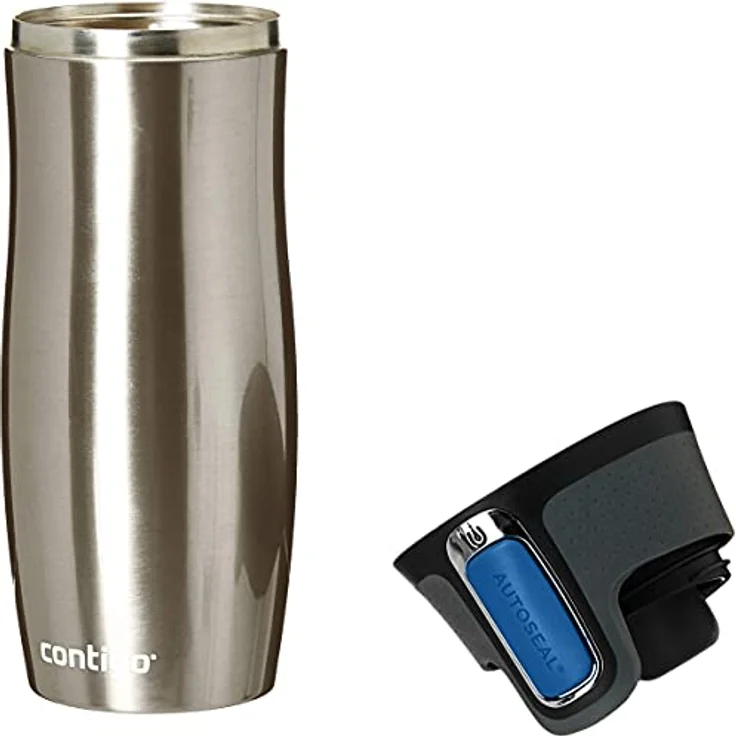 Contigo Thermobecher West Loop Autoseal, Edelstahl Isolierbecher, Reisebecher, Kaffebecher To Go, 100% dicht, auslaufsicher, hält bis zu 5h heiß-12h kalt, 470 ml, Silber – Bild 2