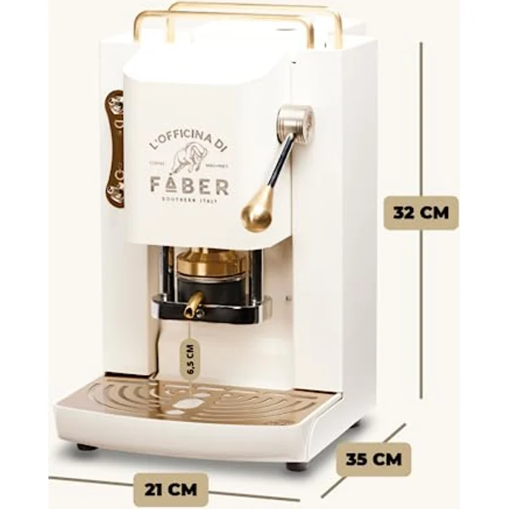 Faber Coffee Machines Pro Deluxe Pure White, Espressomaschine für ESE Pads 44 mm, Tassenwärmer, einfache Reinigung, schnelles Aufheizen – Bild 5