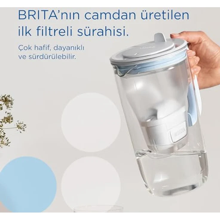 BRITA Glaskanne mit Wasserfilterfilter - hellblau (2,5 L) – Bild 2