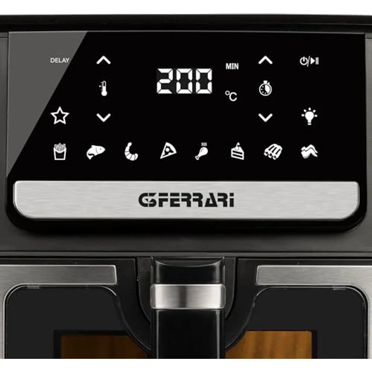 G3 Ferrari G10207 Heißluftfritteuse, 6,5 Liter, 1700 W, 40–200 °C, 60-Minuten-Timer mit Digitalanzeige, 8 Programme, Antihaftbeschichtet – Bild 4