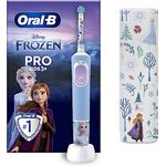 Oral-B Pro Kids Frozen Elektrische Zahnbürste/Electric Toothbrush, Kinder ab 3 Jahren, inkl. Sensitiv+ Modus für Zahnpflege, extra weiche Borsten, 1 Aufsteckbürste, 1 Reiseetui, 4 Sticker, blau/lila