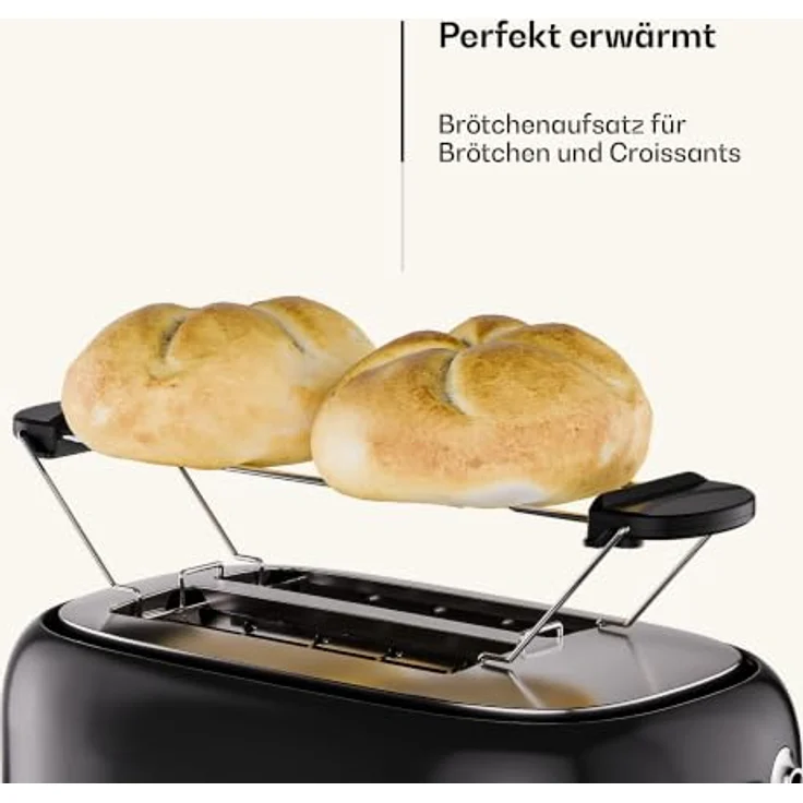 Klarstein Toaster Victoria, 800 W mit Brötchenaufsatz und Edelstahl-Gehäuse – Bild 6