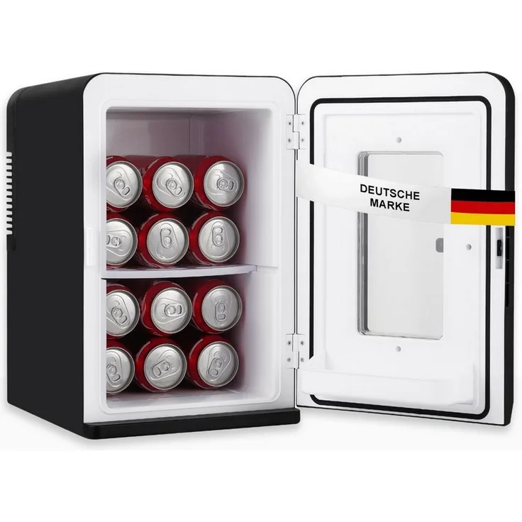 Sommertal Getränkekühlschrank KS15, 15 Liter Volumen, AC/DC Betrieb, leise & tragbar, Schwarz