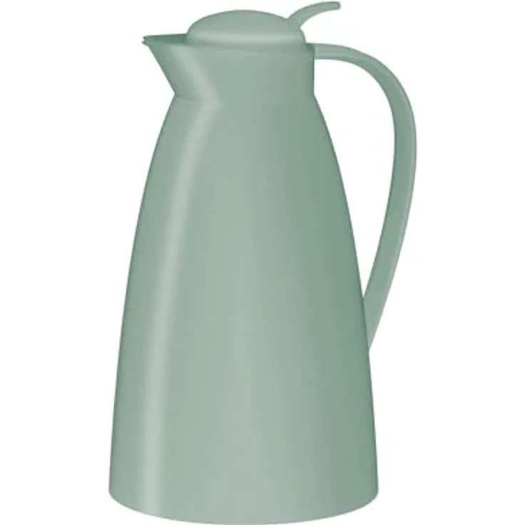 Alfi ECO 1,0l Isolierkanne, mint grün, hygienischer Hartglaseinsatz, Drehverschluss mit Drucktaste, einhändiges Ausgießen, BPA-frei