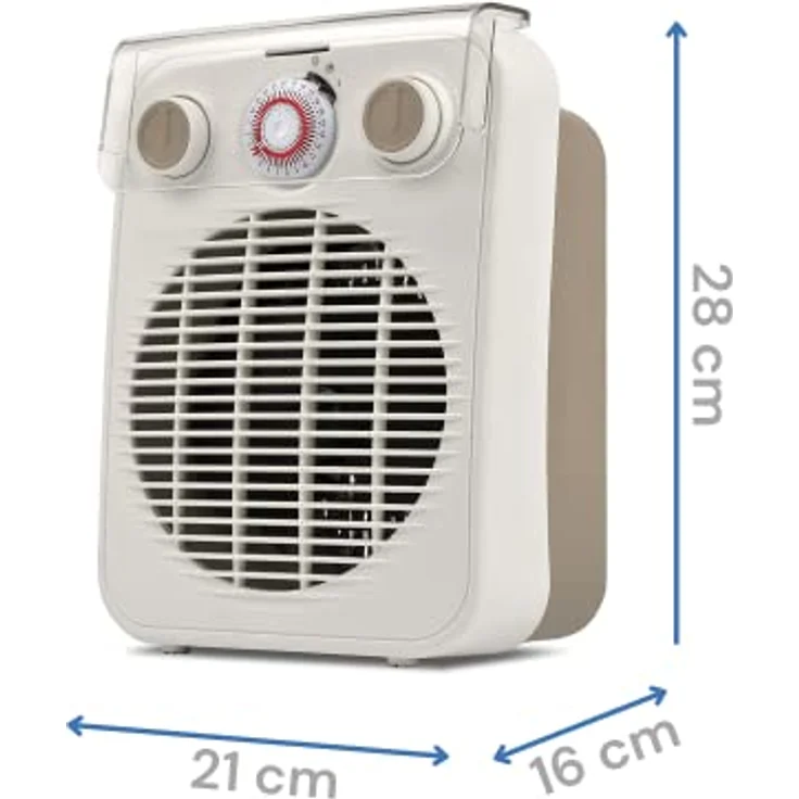 Ardes AR4F10TI Verkabelter Heizlüfter CHRONOS, 2000W mit Eco/Komfort-Modus, Raumtemperatur-Thermostat, tragbar mit 24H Timer, flüssigkeitsdicht – Bild 2