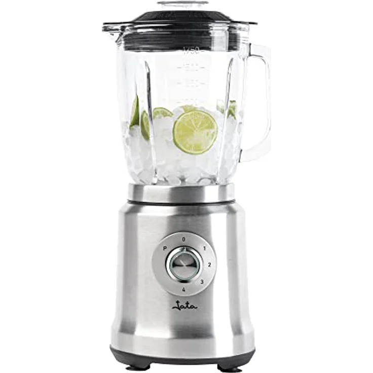 Jata JEBT1241 Standmixer mit 6 Klingen aus Edelstahl, 4 Geschwindigkeitsstufen + Pulse, 1.200 W, 1,75 Liter, Eiszerkleinerung - Edelstahlkörper – Bild 3