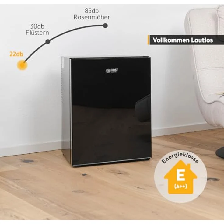 TZS First Austria Minikühlschrank | 40L Glasdesign | Lautlos & energieeffizient | LED-Licht | Wechselbarer Türanschlag – Bild 4