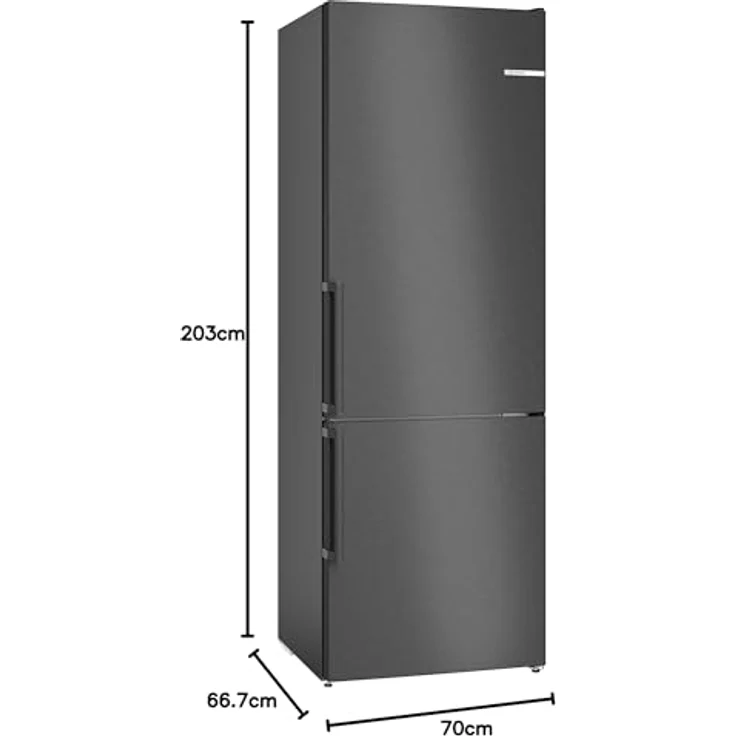 Bosch KGN49VXCT Kühl-Gefrierkombination, freistehend, Edelstahl schwarz, NoFrost, VitaFresh, Breite 70 cm, Energieklasse C – Bild 14