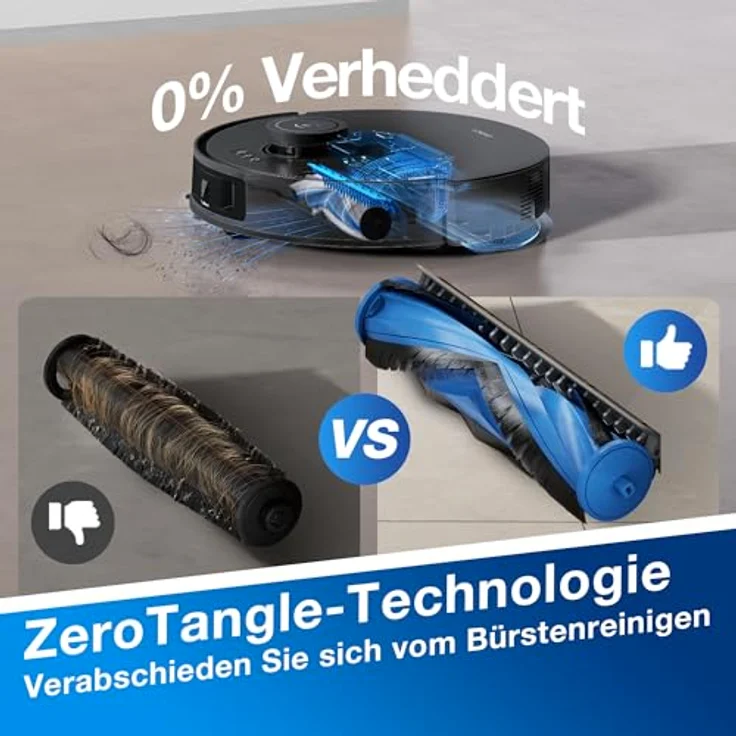 ECOVACS DEEBOT N20 PRO Plus Saugroboter mit Wischfunktion, Automatischer Entleerung Station, 8000Pa Saugkraft, Anti-Haar-Verhedderung, bis zu 300 Minuten Laufzeit, Schwarz – Bild 5