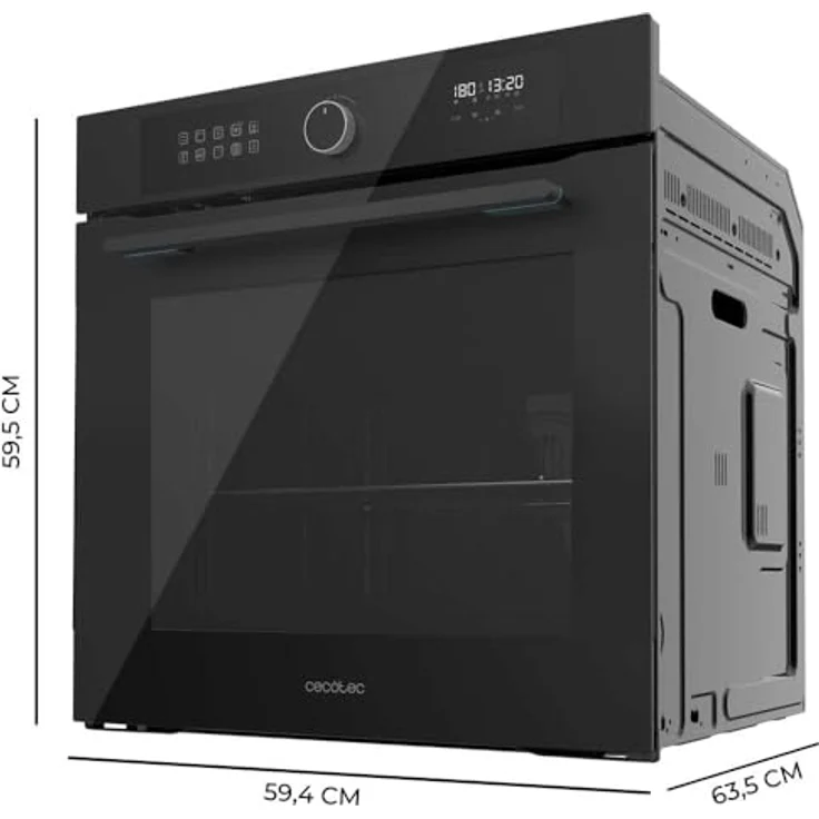 Cecotec Einbaubackofen Bolero Hexa AF316000, Multifunktion 60 cm, Glass Black, 81L Kapazität, 11 Funktionen mit Airfryer Master, Pizza Master und Steam Assist – Bild 2