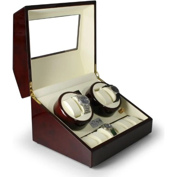 Uhrenbeweger Schaukasten Vitrine 10 Uhren Watch Winder Braun – Bild 2