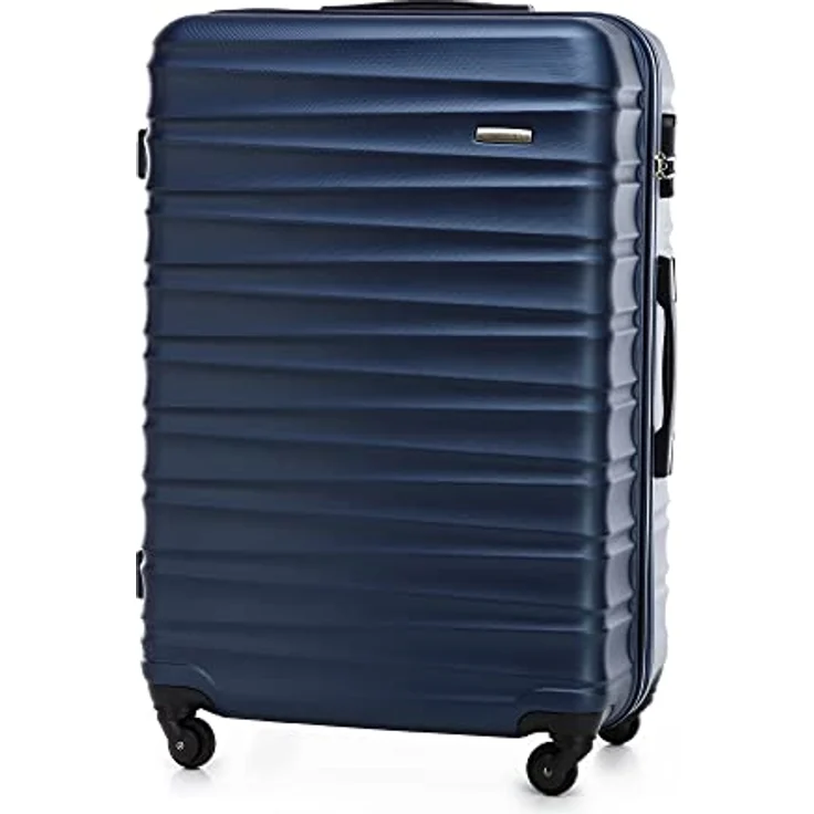 Stabiler Großer koffer Trolley Koffer Reisekoffer von Wittchen Marineblau ABS Hartschalen Trolley 4 rollen Kombinationsschloss – Bild 2