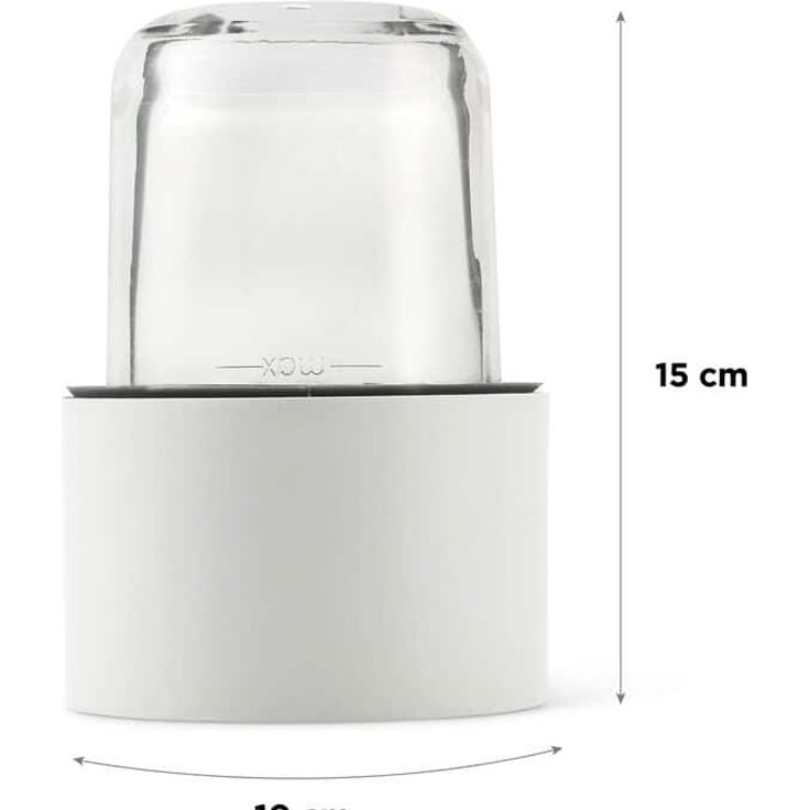 Kenwood AT320 Kräuter- und Gewürzmühle, Zubehör für Kenwood Küchenmaschinen, elektrische Kräutermühle für frische und getrocknete Kräuter und Gewürze, inkl. 4 Glasbehälter mit Deckel, weiß – Bild 8