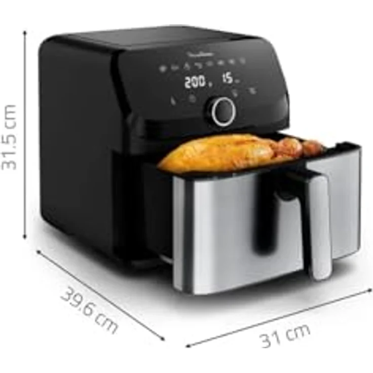 Moulinex Easy Fry Mega EZ855D, Luftfritteuse mit 7,5 l für bis zu 8 Personen, 8 voreingestellte Programme, kompakte Größe, spülmaschinenfest – Bild 4