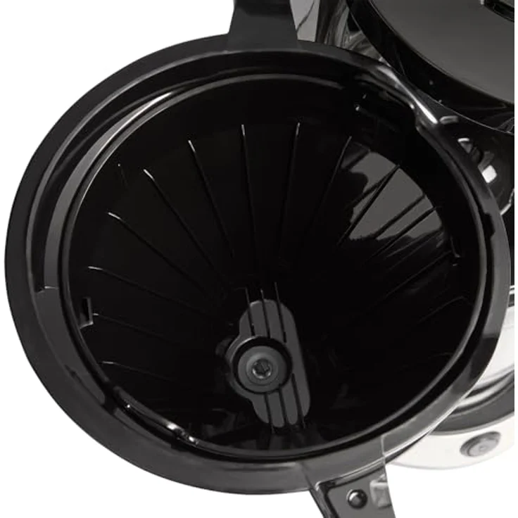 Russell Hobbs Heaton 27400-56 Kaffeemaschine (Filterkaffeemaschine, 1,25l Glaskanne, 10 Tassen, 40 min. Warmhaltefunktion, Tropf-Stopp, gebürsteter Edelstahl, blaue Beleuchtung) – Bild 5