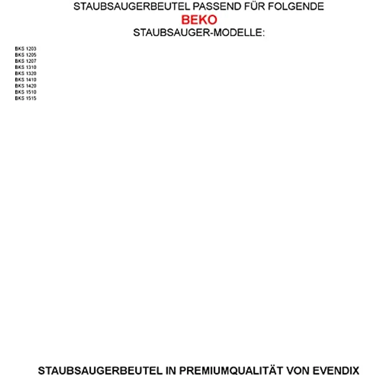Beko BKS 1420, 10 mehrlagige Microvlies Staubsaugerbeutel + 1 Mikro-Filter, hohe Filtration und Staubaufnahme – Bild 4