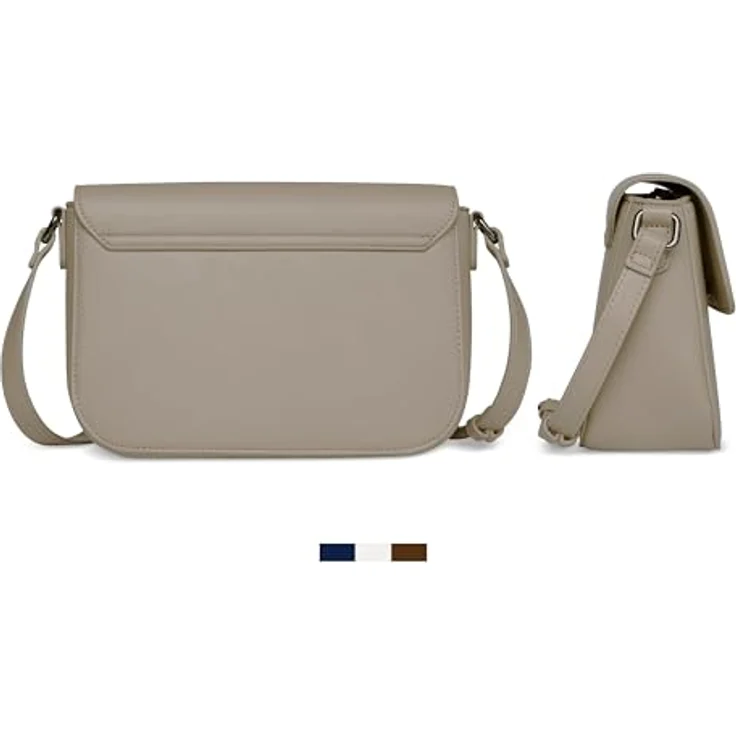 Bugatti Almata Umhängetasche M, 25 cm, Beige, strapazierfähiges Polyurethan, verstellbarer Schultergurt, Reißverschlussfach – Bild 3