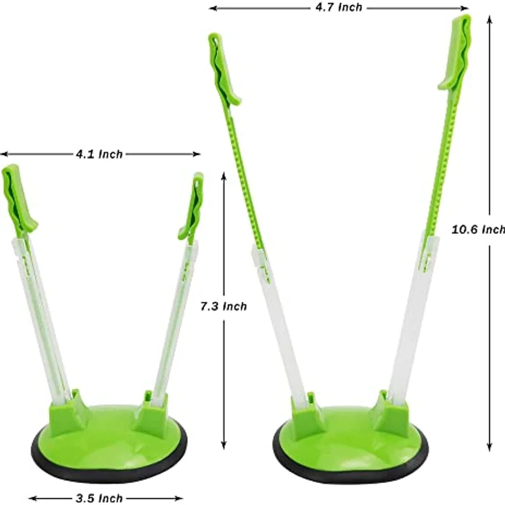 Ziplock-Beutelhalter, verstellbar, für Kunststoff-Gefrierbeutel, freihändig Pack of 4 grün – Bild 2