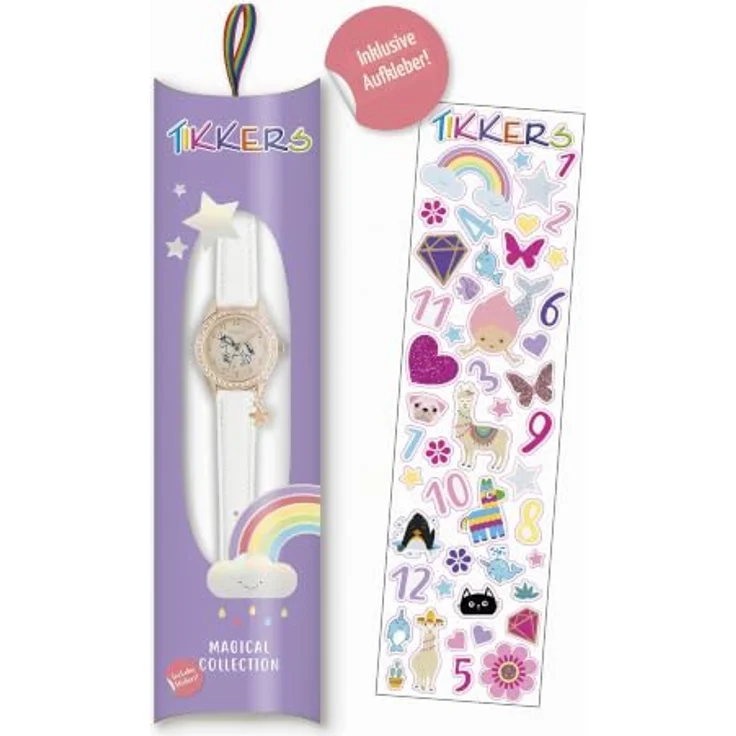 Tikkers Quarzuhr Tikkers Kid's Fashion Watch, funkelnde Kristall-Akzente, farbenfrohes Design, Set – Bild 5