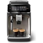 PHILIPS 3300 Series Kaffeevollautomat - 5 Getränke, Intuitives Touch-Display, Klassischer Milchaufschäumer, SilentBrew, 100% Keramikmahlwerk, AquaClean Filter. Schwarzchrom