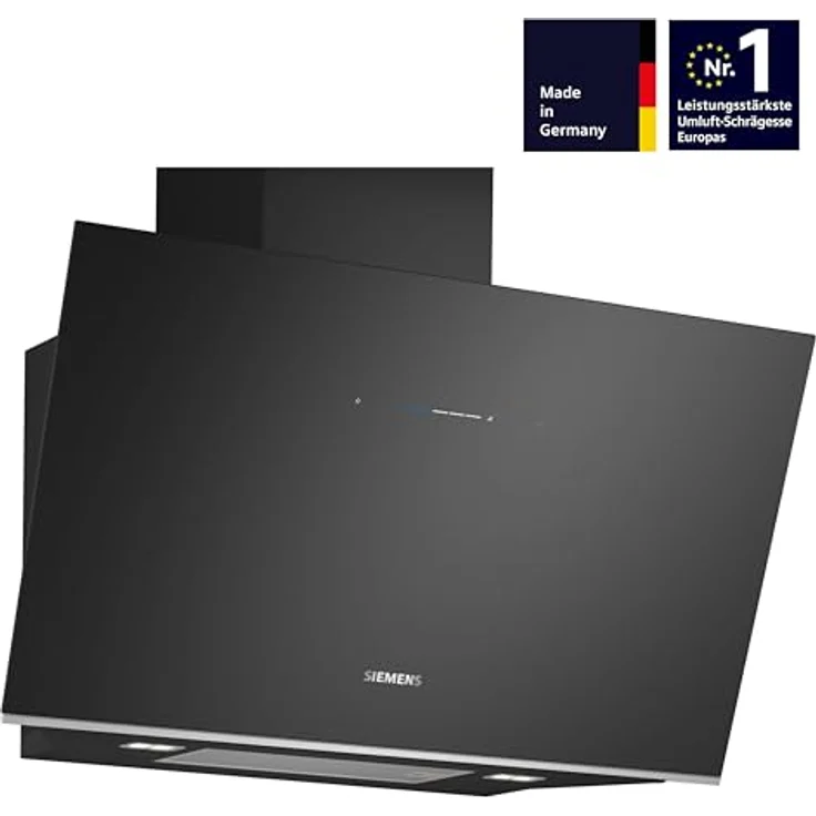 Siemens LC91KLT60 iQ700, Wandesse, 90 cm, Schwarz mit Glasschirm, Luftgütesensor mit cookConnect-System - Wandesse und Kochfeld, LED-Beleuchtung, Europas leistungsstärkste Schrägesse im Umluftbetrieb – Bild 2