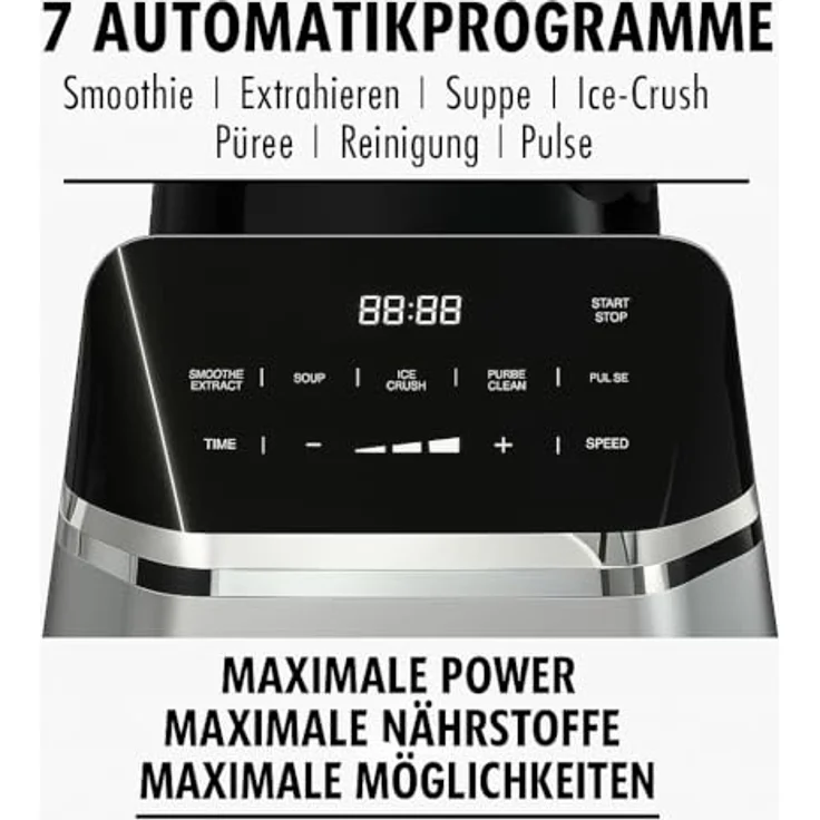 GASTROBACK Standmixer Hochleistungsmixer 40987 2000 Watt, 2L Tritanbehälter, 40.000 UPM, 7 Programme für Smoothies, heiße Suppen und Eiswürfel, BPA-frei, leises Touch-Display – Bild 3