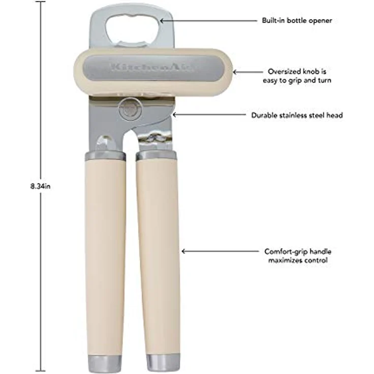 KitchenAid Classic Multifunktions-Dosenöffner / Flaschenöffner, 21,6 cm, mandelfarben – Bild 2