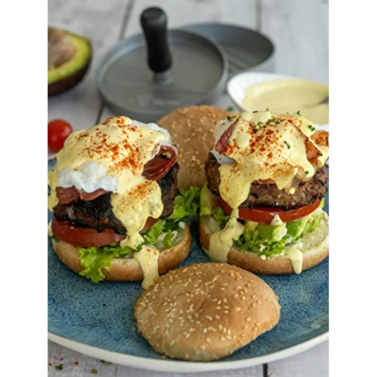 BBQ-Toro Aluminium Burgerpresse | Ø 11,8 cm | Grau | Fleischformer | Hamburgerformer mit Antihaftbeschichtung | für BBQ, Grill und Küche | Hamburgerpresse, Burgerpattypresse, Frikadellenformer – Bild 2