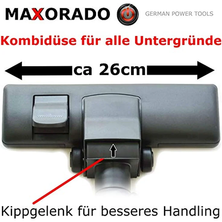 Maxorado Staubsaugerdüse SBD285, kompatibel mit Miele Staubsaugern, Bodenbürste mit 2 Rollen und flexibler Dreh-Kipp-Funktion – Bild 2