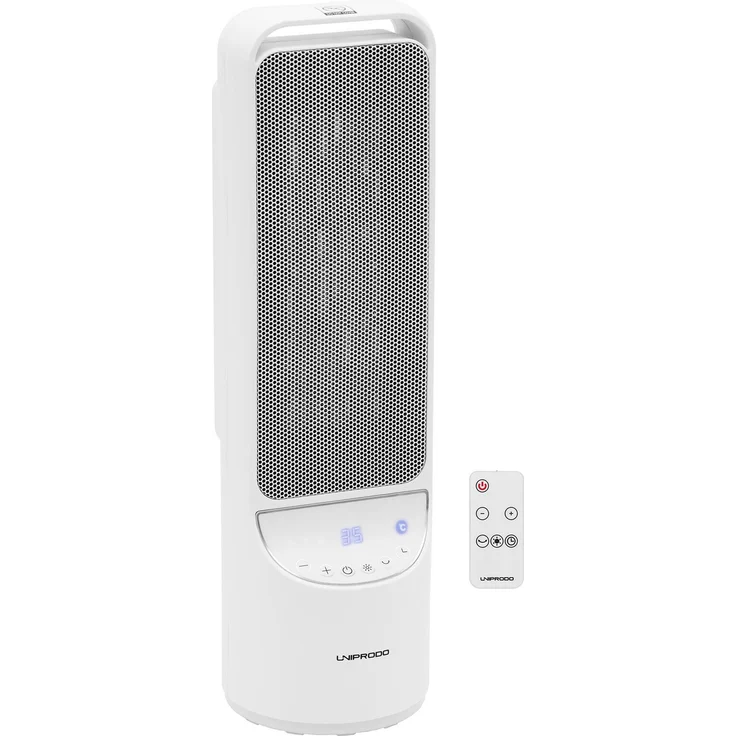 Uniprodo Keramikheizlüfter Elektro-Heizlüfter Heizstrahler Elektroheizer 1200/2000 W schwenkbar, 2000 W, weiß – Bild 1