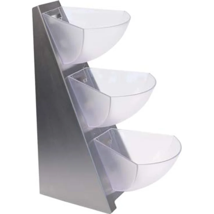 APS Buffetregal Multi-Rack, 4-stufiger Küchen Organizer mit transparenten Schütten, Silber – Bild 2