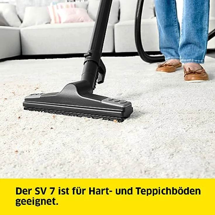 Kärcher Dampfsauger SV 7, Dampfdruck: 4 bar, Aufheizzeit: 5 min, Saug- und Dampfmengenregulierung, mehrstufiges Filtersystem, 2-Tank-System, mit Bodenreinigungsset, Polster- und Fugendüse, Möbelpinsel – Bild 3