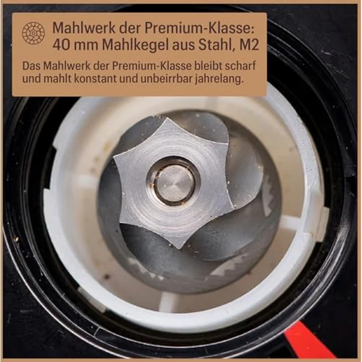 Baratza Virtuoso+ 230V Elektrische Kaffeemühle, konisches Mahlwerk, individueller Timer, Barista-Beleuchtung, kompakt und transportabel, schwarz – Bild 4