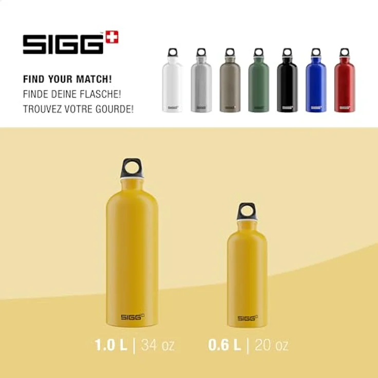 Sigg Unisex – Erwachsene Mustard Touch Wasserflaschen, Gelb, 0.6 – Bild 6
