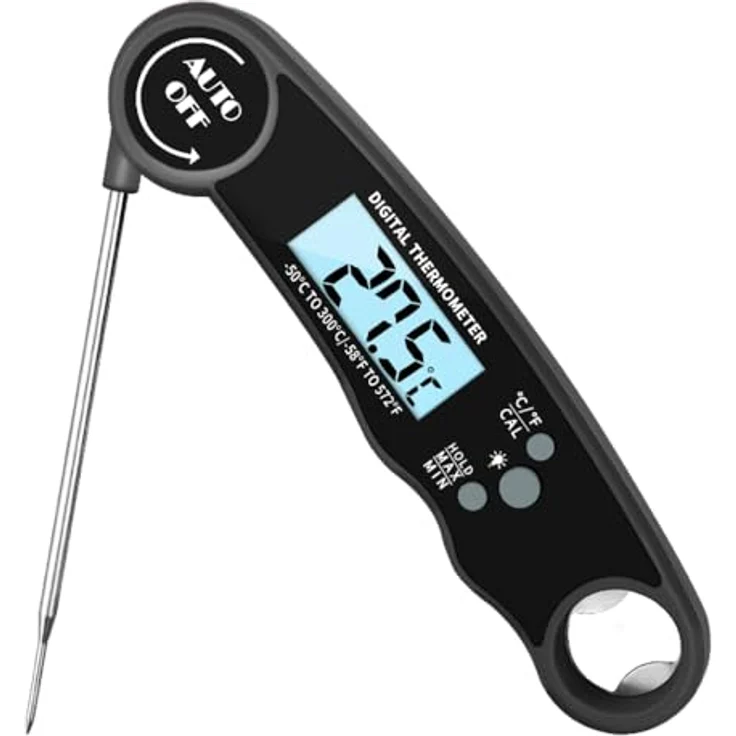 PRECORN Digital Fleischthermometer, wasserdichtes Grill- und Bratenthermometer mit Sofortablesung, Edelstahl, präzise Messungen von -50 °C bis 300 °C – Bild 1
