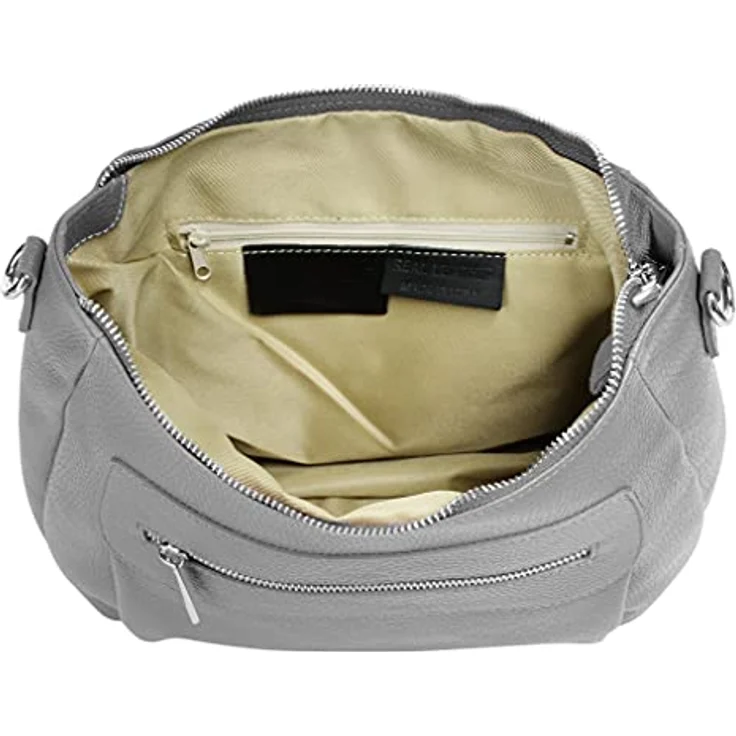 Samantha Look Umhängetasche, Damen Leder, echt Leder, Made in Italy, matt, schwarz – Bild 6