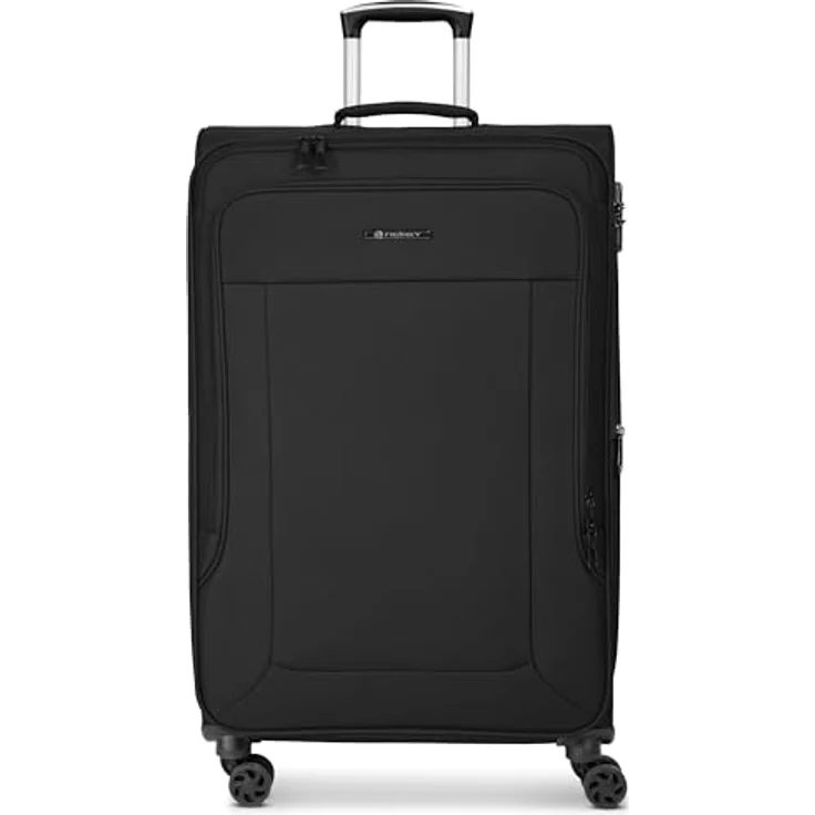 Franky Melbourne 3.0 Koffer L | Trolley Weichgepäck mit 4 Rollen, Hemdenfach, arretierbarer Griff, Dehnfalte, Packriemen, Zahlenschloss, Adressschild | Schwarz – Bild 2