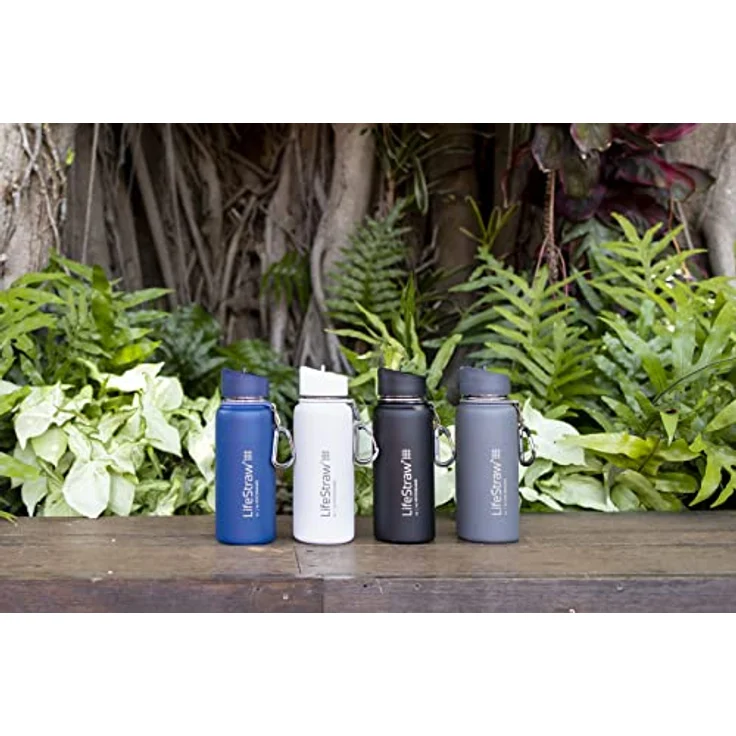 LifeStraw Go Stainless Steel Edelstahlflasche isoliert mit Filter in weiß Weiß – Bild 6