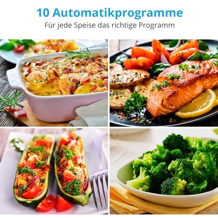 MEDION 3 in 1 Mikrowelle mit Grill und Heißluft Funktion (23 Liter, 900 Watt, 1.000 Watt Grill, 1.680 Watt Heißluft, 10 Automatikprogramme, Auftaufunktion, Display, MD11493) schwarz – Bild 3
