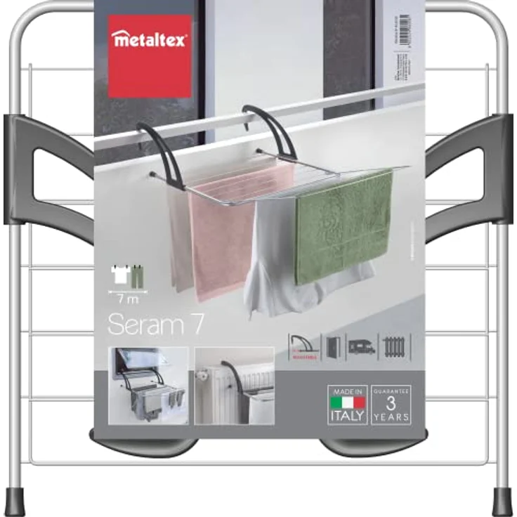 Metaltex 406008002 Seran Balkon-Wäschetrockner 7 m – Bild 5