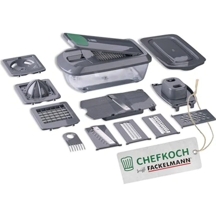 Chefkoch Mehrzweck Gemüseschneider 16-Teilig – Das Multi-Tool für die Küche ist Cutter, Dicer, Slicer, Chopper und Küchenschneider in einem Set – Multischneider für Gemüse – Bild 1