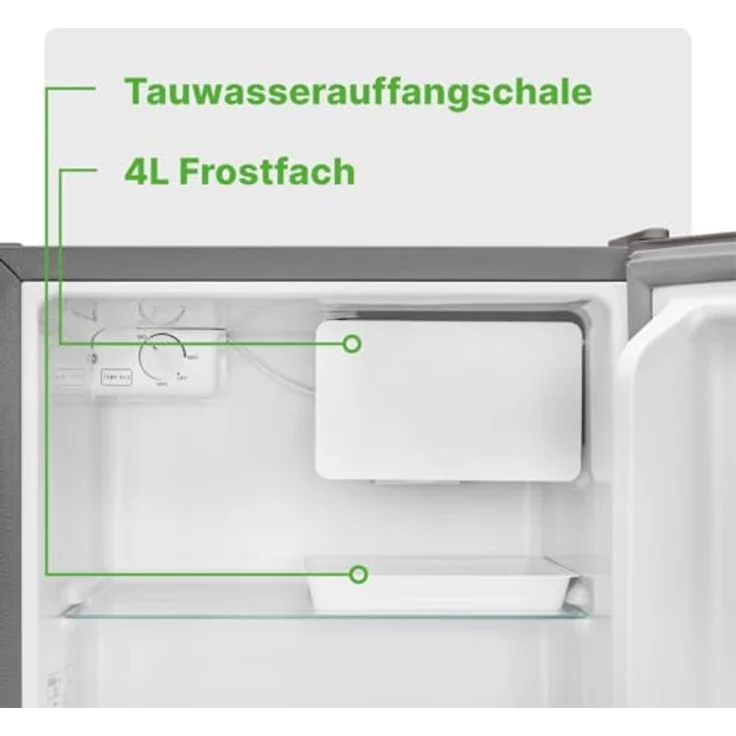 Bomann KB 7245 Minikühlschrank, freistehend, edelstahl, Energieklasse E – Bild 4