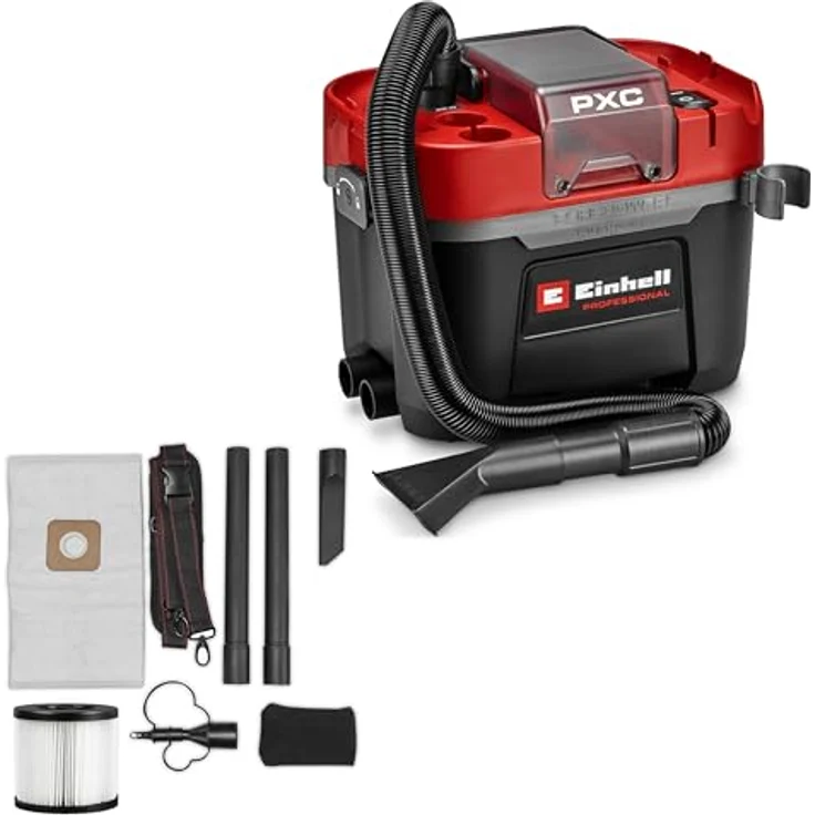 Einhell Professional TP-VC 18/10 Li BL L-Solo, Akku-Nass-/Trockensauger mit 10l Staubklasse L, bürstenlosem Motor und 2 Saugmodi – Bild 1