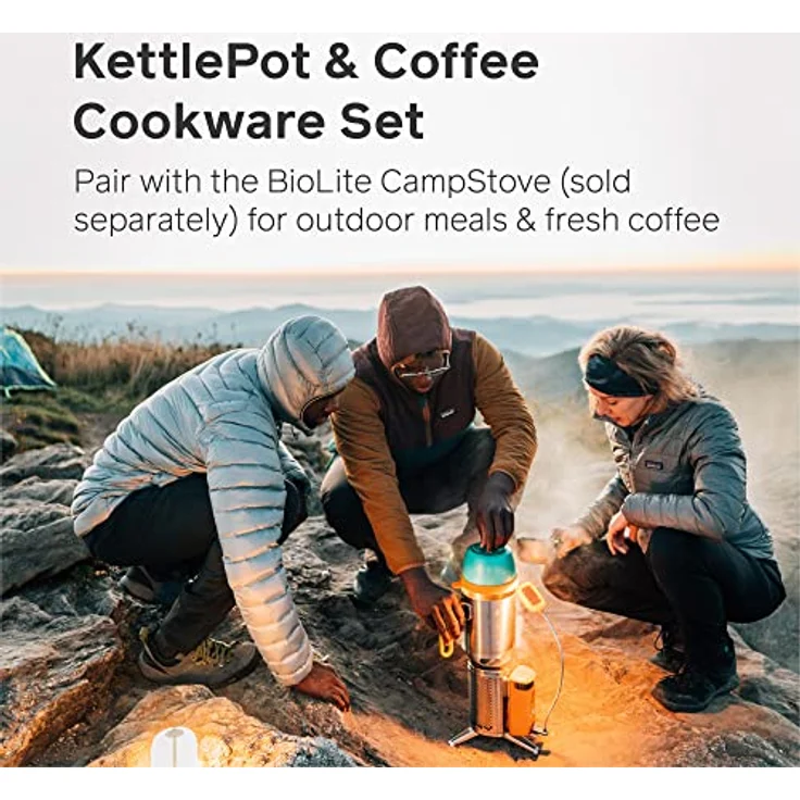 BioLite, CampStove KettlePot & Kaffee Set, Edelstahl Kochgeschirr Zubehör für Camping & Outdoor – Bild 2