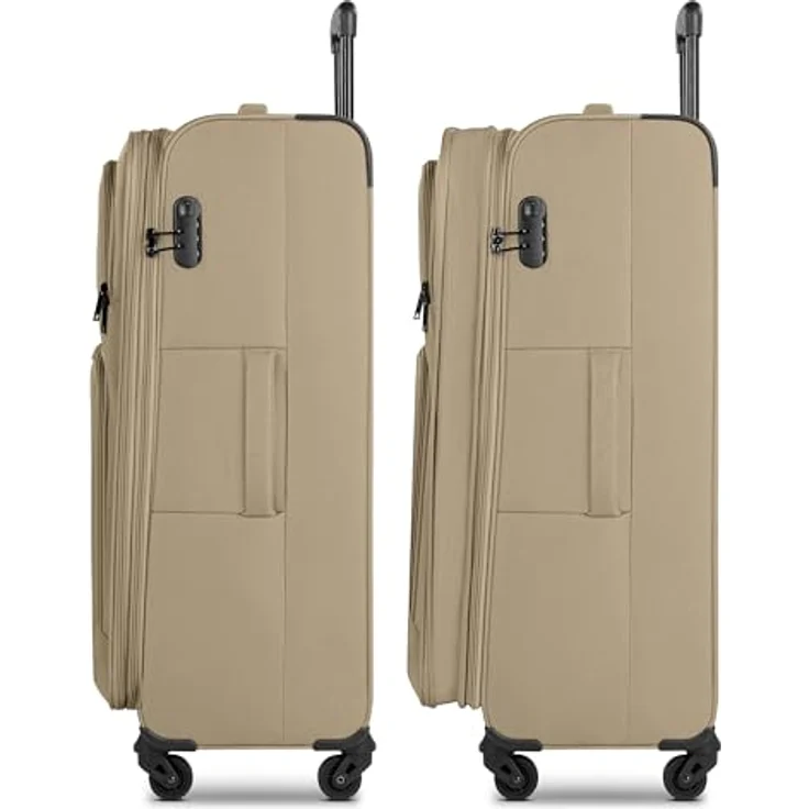 SMARTBOX großer Weichgepäck Check-in Koffer für Damen & Herren | Großer XL Trolley 46 x 31 x 78 cm | 4 Rollen & Zahlenschloss | erweiterbar mit Dehnfalte | leichte 3,6 kg (Edition 04) – Bild 2