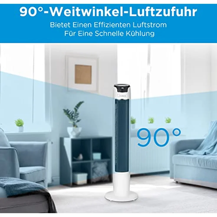 Midea FZ10-16AR Turmventilator, 60° Oszillation, Fernbedienung – Bild 2