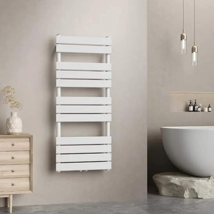 Neu.Haus Voss Handtuchheizkörper, weiss, 120x50cm, 615 W Wärmeleistung, platzsparendes Design