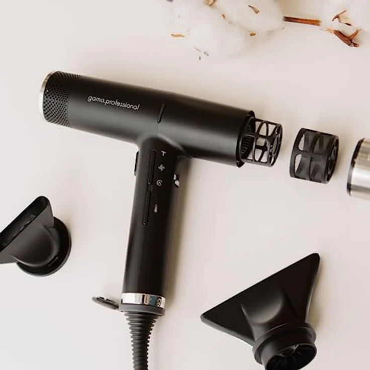 Ga.ma iQ Professional Haartrockner, 2000 Watt, 3 Temperaturstufen, 2 Gebläsestufen, Diffusor, Frisierdüse, Stylingdüse, LED-Anzeige, Sicherheitsfilter, schwarz – Bild 2
